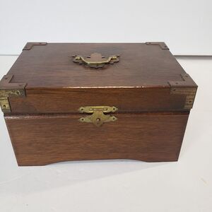 Vintage Wooden Music Jewelry Mirror Box What Child is This WORKS Made in Japan